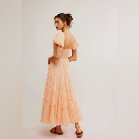 Free people Sundrenched Short-Sleeve Tiered Dress L Women's Casual B2651 - Picture 2 of 4